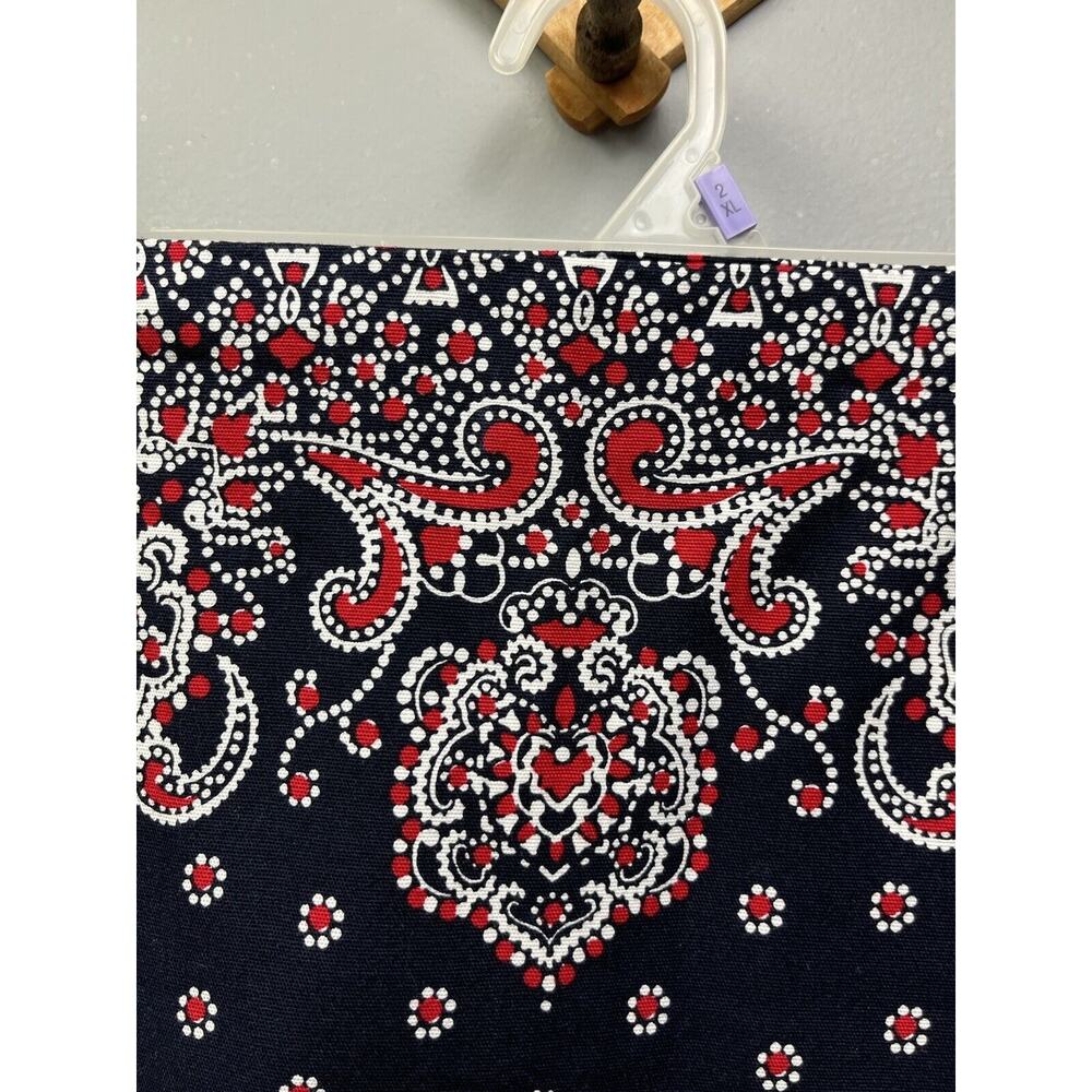 Talbots Navy and White Paisley Mini Skirt - Picture 6 of 8